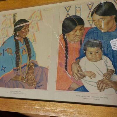 " Rare Vintage American Indian Print by Wilhelm Riess 1866-1919."
