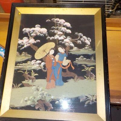 " 1900's Vintage Japanese Print 32 x 20."