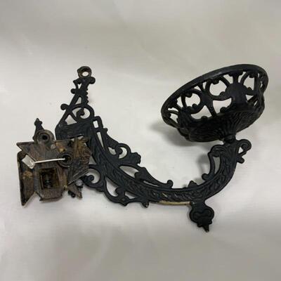.217. Antique | Mercury Glass Reflector | Oil Lamp | Wall Sconce