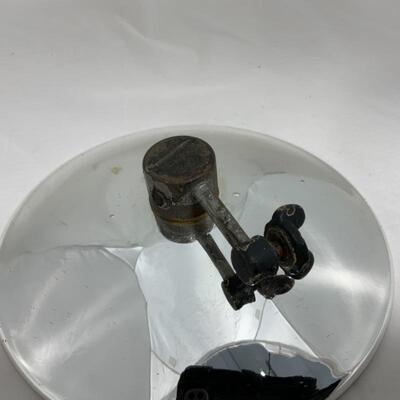 .217. Antique | Mercury Glass Reflector | Oil Lamp | Wall Sconce