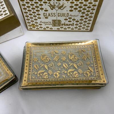 .218. Vintage | Eight Matching Glass Trays | ONS | MCM