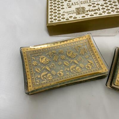 .218. Vintage | Eight Matching Glass Trays | ONS | MCM
