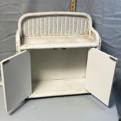 White Wicker Cabinet LOCAL PICKUP ONLY