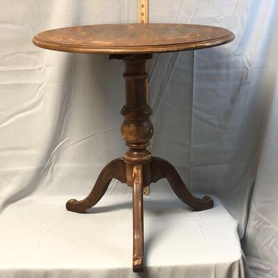Round Top Solid Wood Side Table  LOCAL PICKUP ONLY