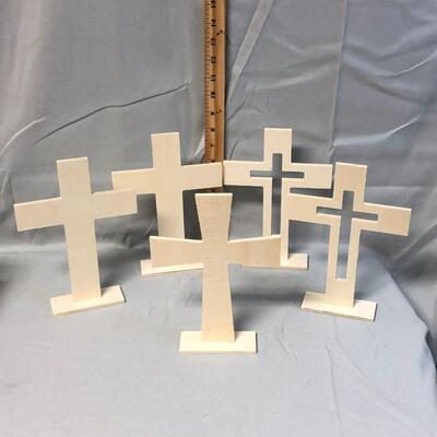 5 Wood Crosses for Painting
