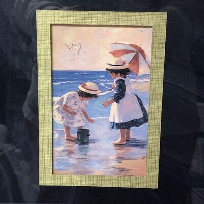 Girls on a Beach Framed Print
