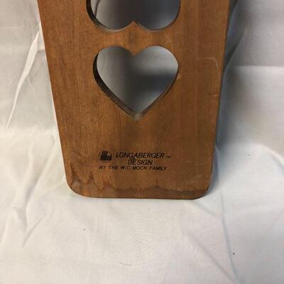 Longaberger Dual Heart Wood Paddle