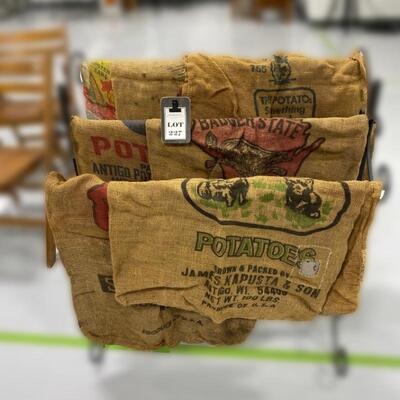 .227. Vintage | Farm Fresh | Eight Potato Sacks 