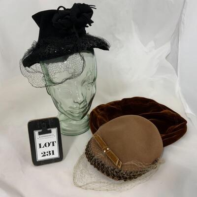 .231. Vintage | Hats | Wool | Velvet | Various Ages
