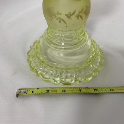 .234. Antique | Victorian Oil Lamp | Amber & Vaseline Glass