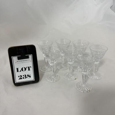 .238. Waterford | Seven Cordial Glasses | Lismore Pattern