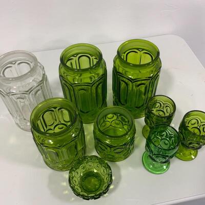 .251. Vintage | Green & Clear | Moon & Stars