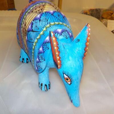 South america antique artifacts. AND HAND PAINTED ARMADILLO.