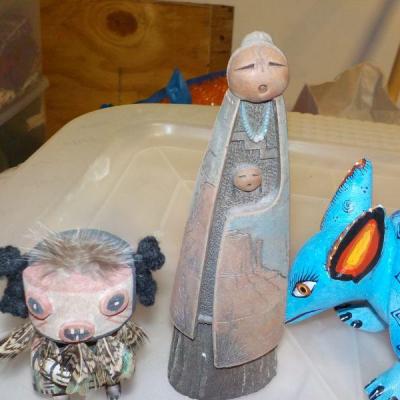 South america antique artifacts. AND HAND PAINTED ARMADILLO.