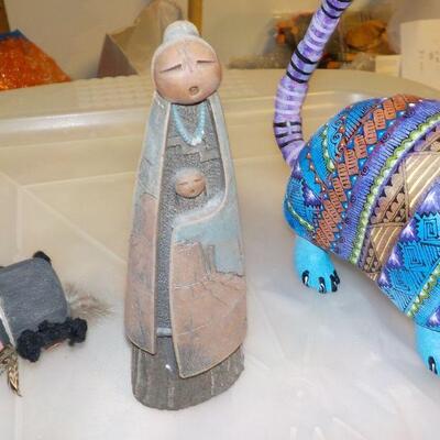South america antique artifacts. AND HAND PAINTED ARMADILLO.