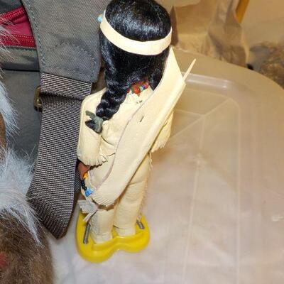 American Indian dolls one 12 in. and 5 in. 