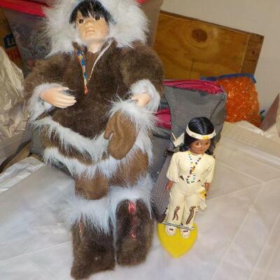 American Indian dolls one 12 in. and 5 in. 