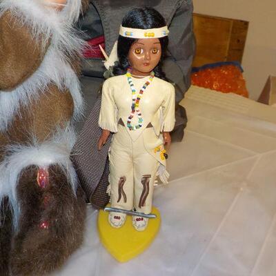 American Indian dolls one 12 in. and 5 in. 