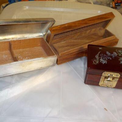 3 Hand crafted trinket Boxes.