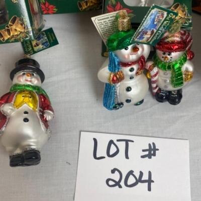 L 204 Old World Christmas Ornaments -snowmen