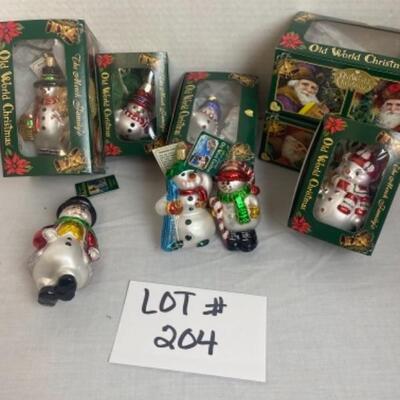 L 204 Old World Christmas Ornaments -snowmen