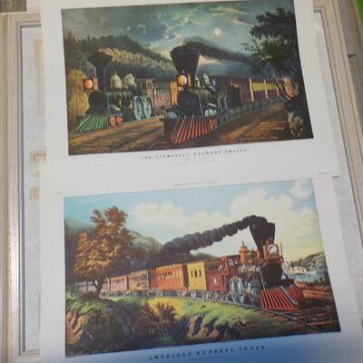2- Currier & Ives Railroad of Yesteryear Prints.