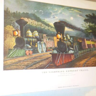 2- Currier & Ives Railroad of Yesteryear Prints.