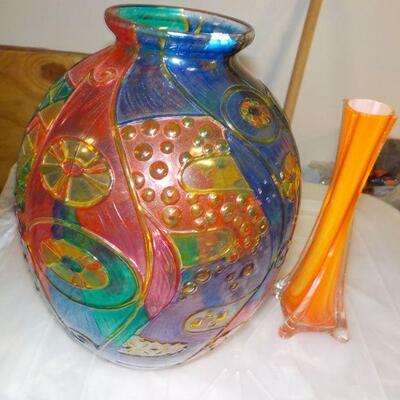 Amazing Vases Glass Multi color and Twisted Translucent Vase.