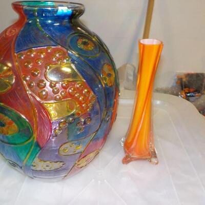 Amazing Vases Glass Multi color and Twisted Translucent Vase.