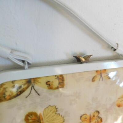 Mid Century Butterfly Purse with Metal Mouth and Clear Vinyl Cover 