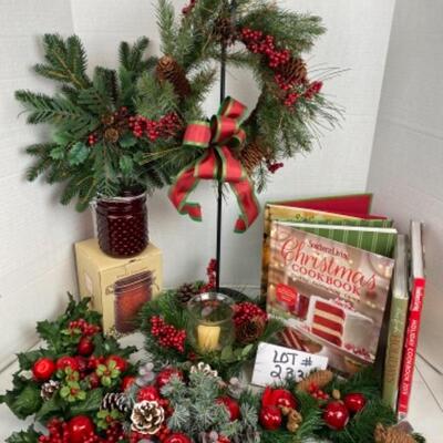 N - 233 Wreath, Centerpiece, Holiday Cookbooks & more
