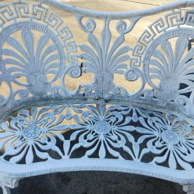Vintage Outdoor Patio Bench Painted Metal 40