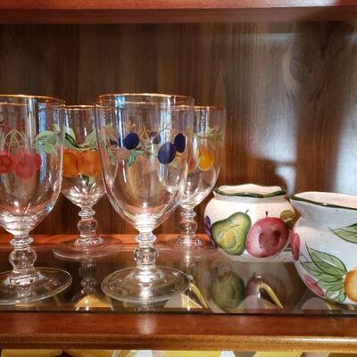 Fruit Goblets & sugar bowl creamer
