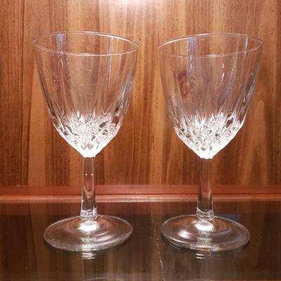 2 cut crystal wine glasses