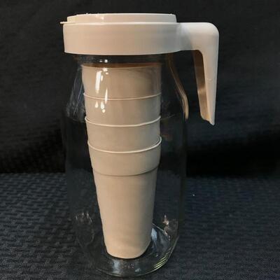 Carlton Glass 2L Pitcher & 4 Cups Set