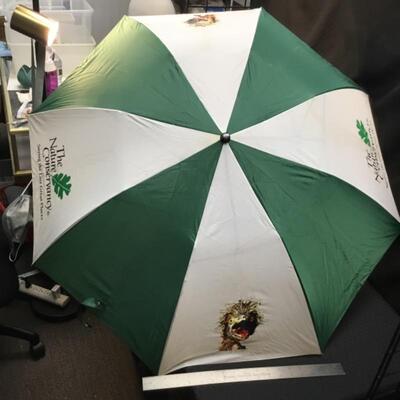 Green & White Promotional Umbrella