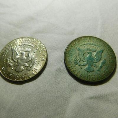 Pair of 1964 Kennedy Silver Half Dollars Circulated