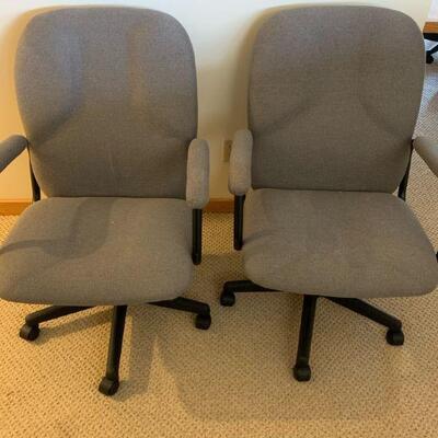 2 office chairs on rollers 
