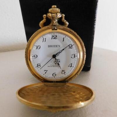 Brodex Pocket Watch in Box Hunter Scene Case