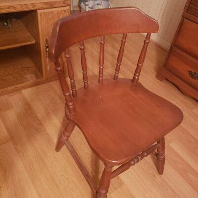 Wood desk & chair