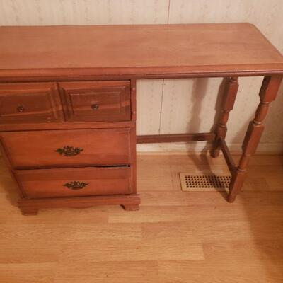 Wood desk & chair