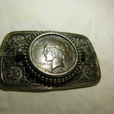 Peace Dollar Belt Buckle