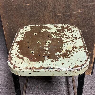 Vintage Lyon Metal Art Drafting Stool Chair