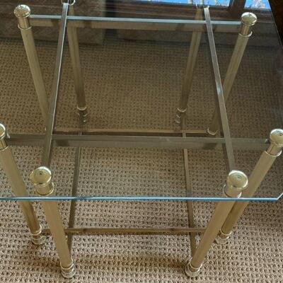 Chrome and glass center table 