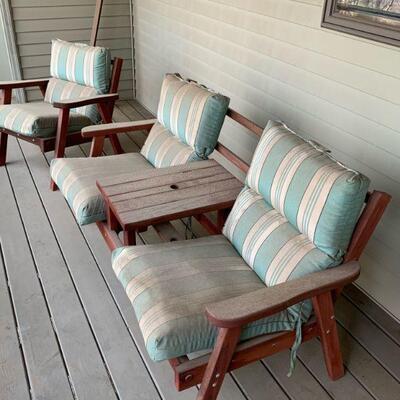 Cedar outdoor patio set 