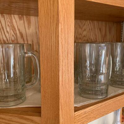 Set of 10 heavy glass beer mugs
