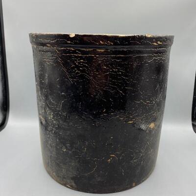 Vintage Painted Ceramic Crock