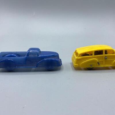 Pair of Vintage Plastic Toy Cars