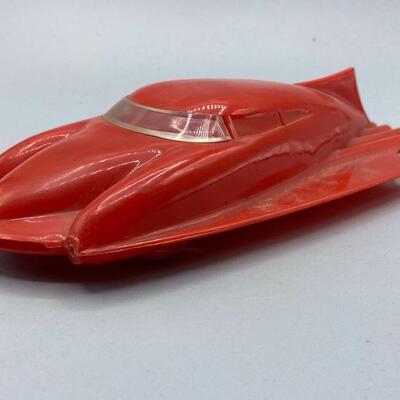 Vintage Red Aerocar Plastic Futuristic Toy Car
