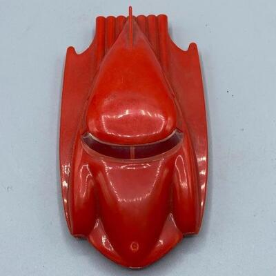 Vintage Red Aerocar Plastic Futuristic Toy Car